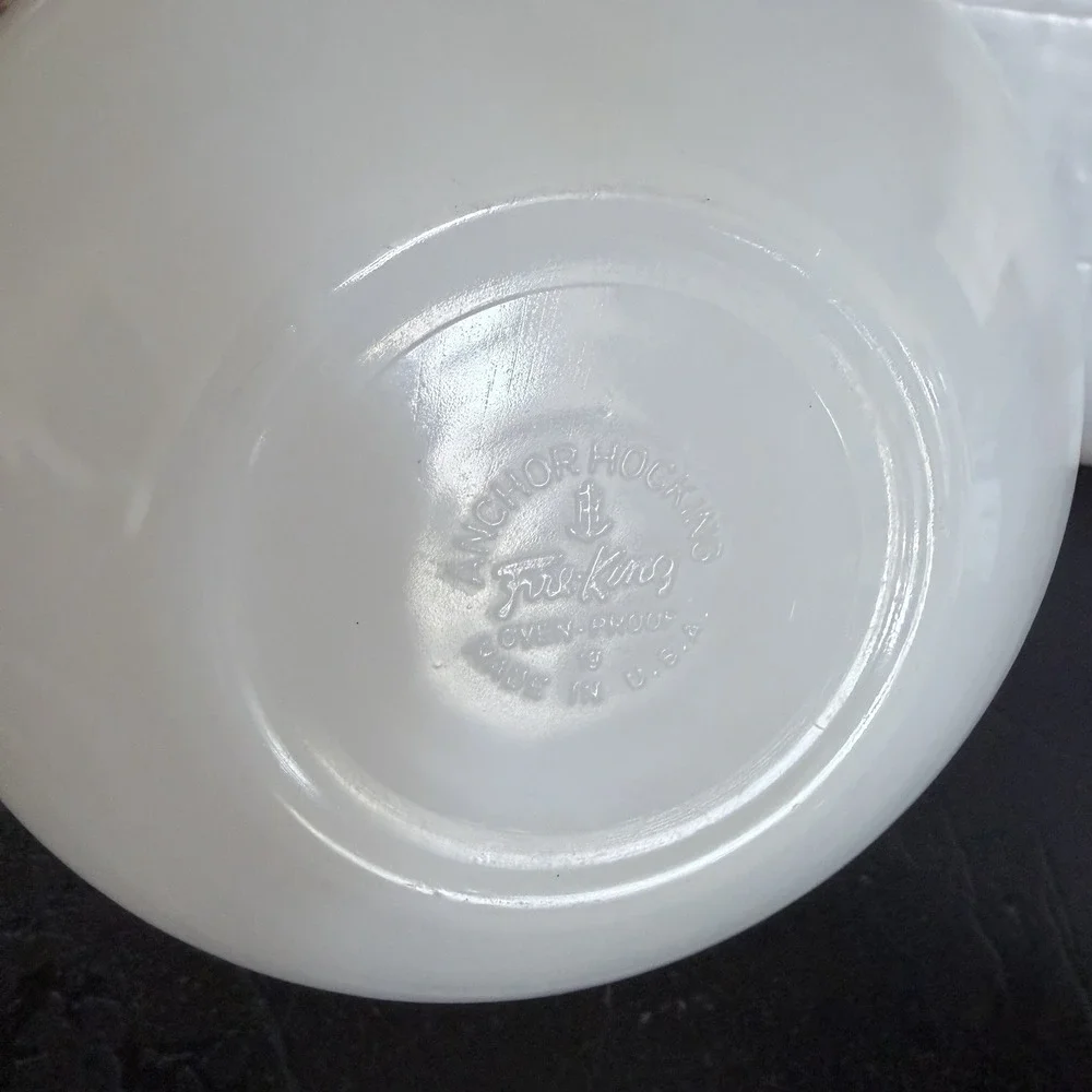 VTG Fire King Dutch Clover Green Set Of 3 Mixing Bowls Anchor Hocking